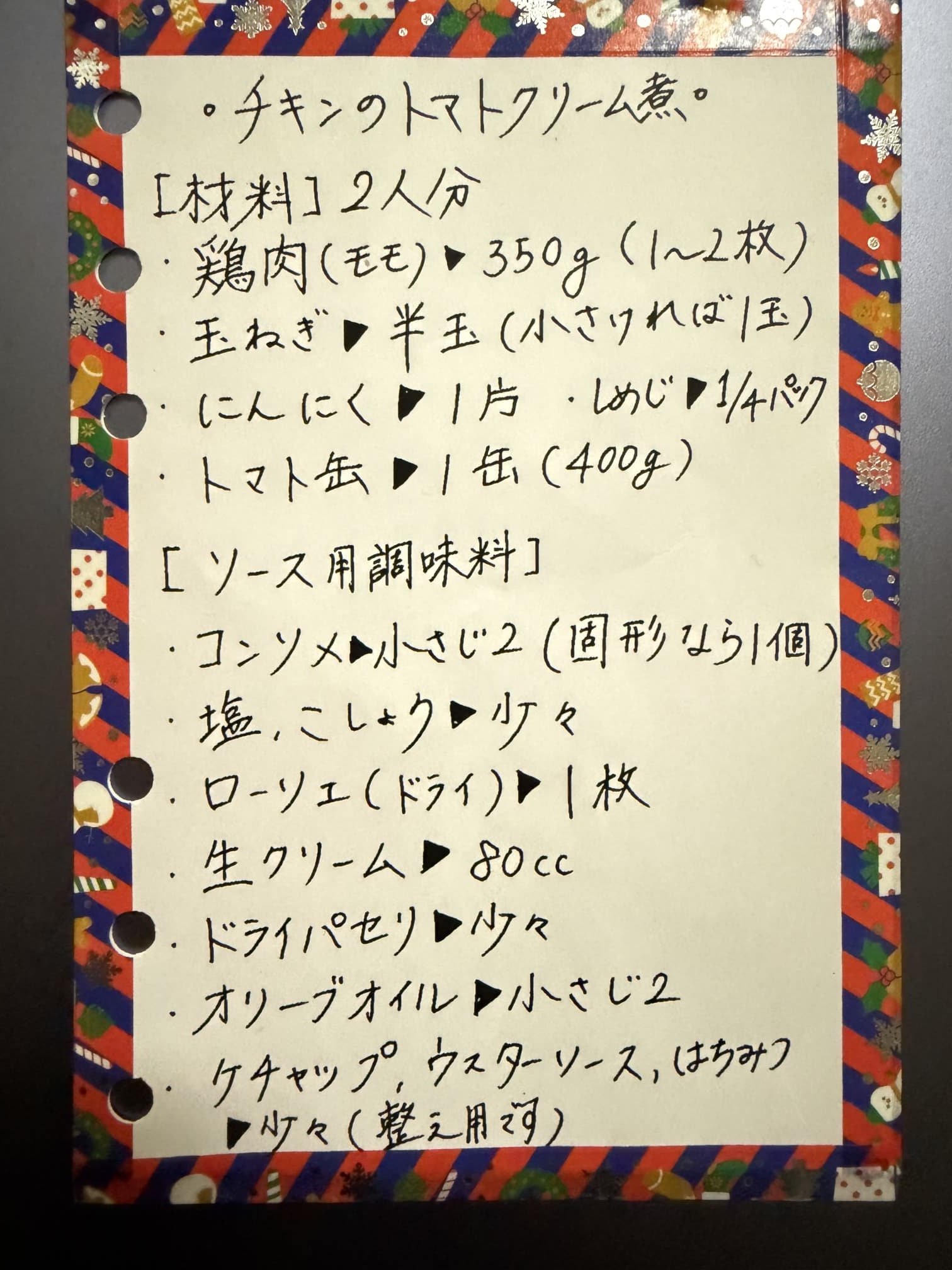 チキンのトマトクリーム煮のレシピ チキンのトマトクリーム煮のレシピ