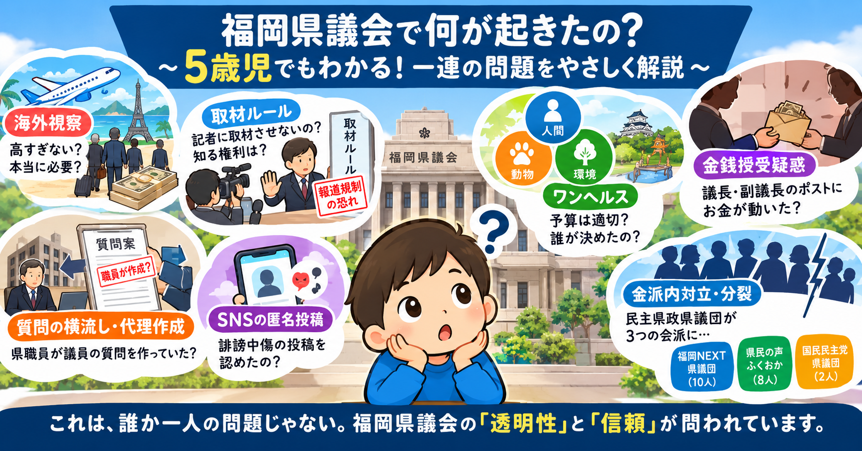 5歳児に向けて一連の福岡県議会の問題について説明するね 5歳児に向けて一連の福岡県議会の問題について説明するね